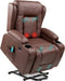Electric Recliner Chair for Elderly | Heated Recliner with Massage | Recliner Home Theater | USB Ports with Side Pockets | Smooth PU Leather - Relaxing Recliners