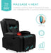 Electric Recliner Chair for Elderly | Heated Recliner with Massage | Recliner Home Theater | USB Ports with Side Pockets | Smooth PU Leather - Relaxing Recliners