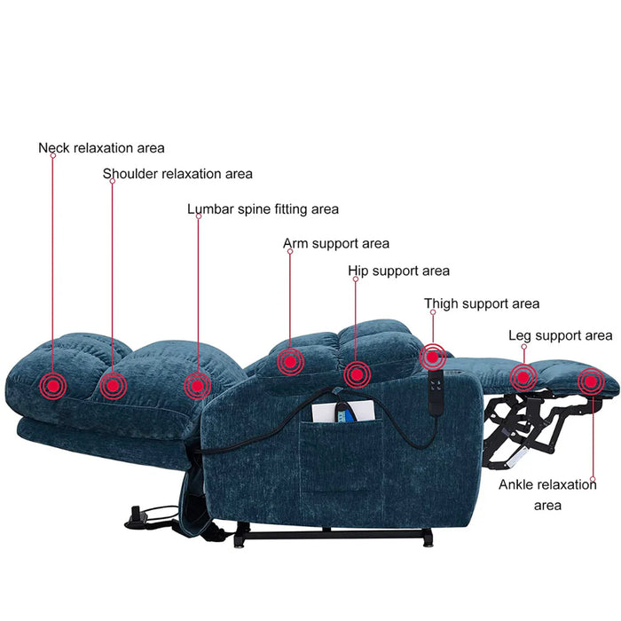Lay Flat Recliner Lift Chair | Recliner 180 Degrees | Recliner Flat Lift Chair | USB Ports with Side Pockets - Relaxing Recliners