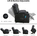 Extra Wide Recliner Chair | Power Lift Recliner Chair | Extra Wide Recliner with Heat and Massage | USB Ports with Side Pockets | Soft PU Leather - Relaxing Recliners