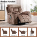 Large Recliner with Heat & Massage | Wide Recliner with Cup Holder | Large Lift Recliner | Stunning Brown Suede | USB Ports with Side Pockets - Relaxing Recliners