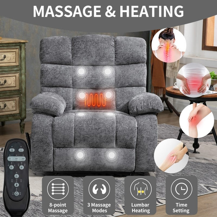 Flexispot XL6 Cloud - Oversized Power Lift Recliner w/ Massage & Heat XL6-Cloud - Relaxing Recliners