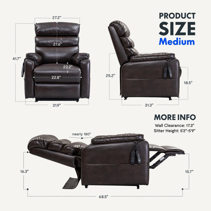 Flexispot XL6 Classic - Power Lift Recliner w/ Massage & Heat & Headrest - Relaxing Recliners