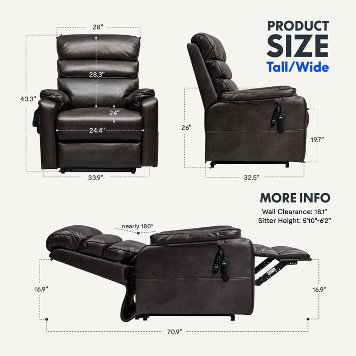 Flexispot XL6 Classic - Power Lift Recliner w/ Massage & Heat & Headrest - Relaxing Recliners