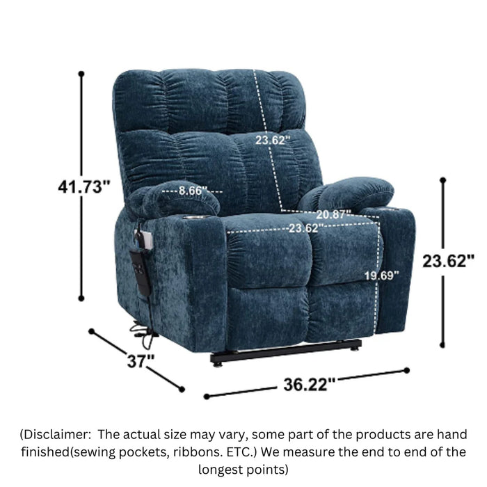 Lay Flat Recliner Lift Chair | Recliner 180 Degrees | Recliner Flat Lift Chair | USB Ports with Side Pockets - Relaxing Recliners