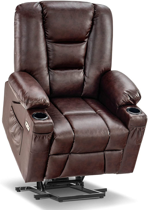 Power Lift Leather Recliner with Massage and Heat for Elderly - Relaxing Recliners