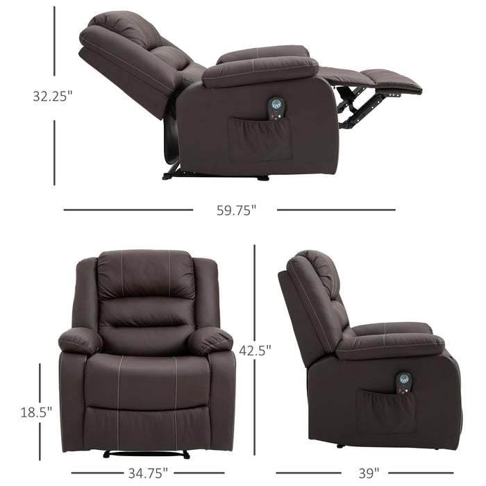 8 Point Massage Manual Recliner with Heat and Massage - Relaxing Recliners