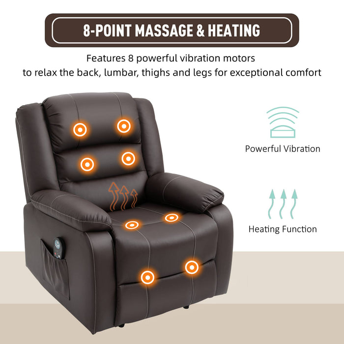 8 Point Massage Manual Recliner with Heat and Massage - Relaxing Recliners