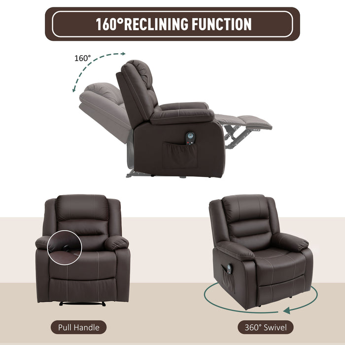 8 Point Massage Manual Recliner with Heat and Massage - Relaxing Recliners