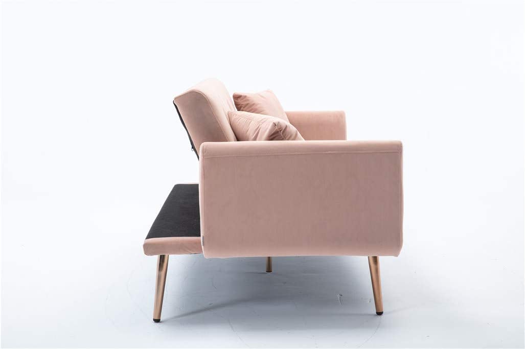 68" Velvet Loveseat With Gold Feet - Relaxing Recliners