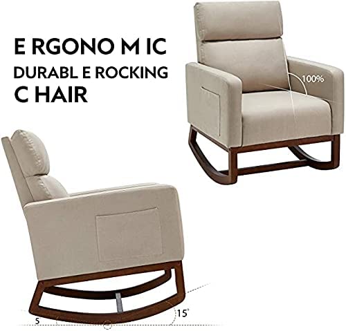 Comfortable Fabric Rocker Chair - Relaxing Recliners