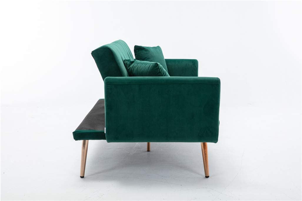 68" Velvet Loveseat With Gold Feet - Relaxing Recliners