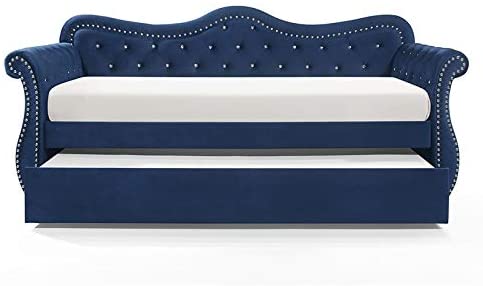 Luxury Upholstered Velvet Twin Daybed with Trundle - Relaxing Recliners
