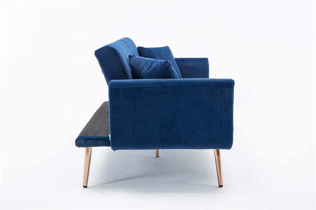 68" Velvet Loveseat With Gold Feet - Relaxing Recliners