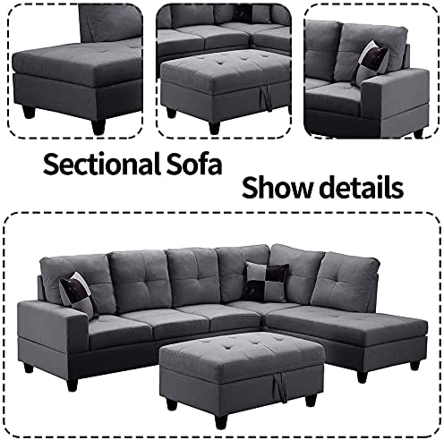 Sectional Sofa with Ottoman - Relaxing Recliners