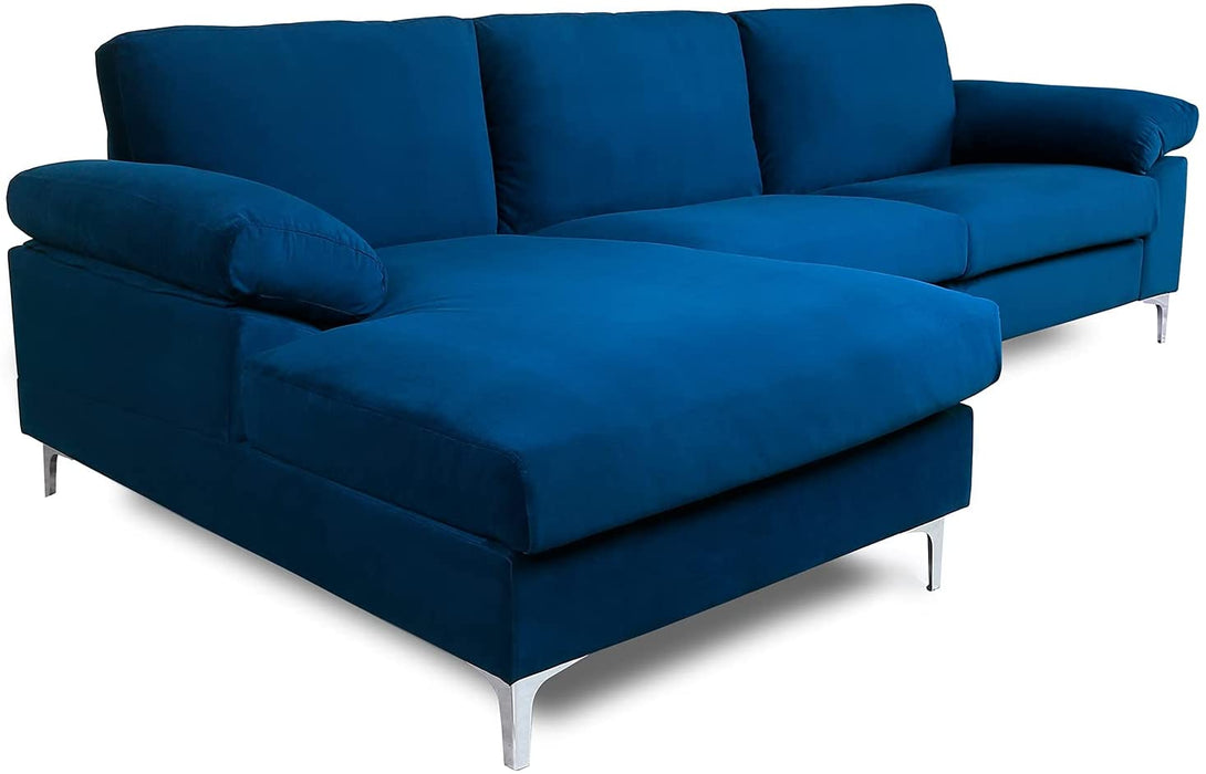Modern Large Velvet Sectional Extra Wide - Relaxing Recliners