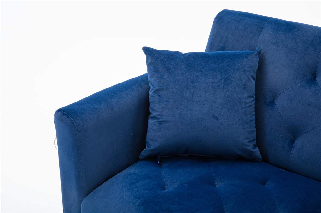 68" Velvet Loveseat With Gold Feet - Relaxing Recliners