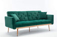 68" Velvet Loveseat With Gold Feet - Relaxing Recliners