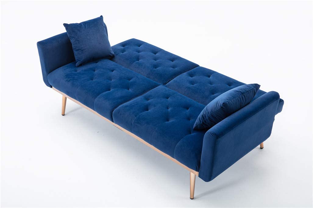 68" Velvet Loveseat With Gold Feet - Relaxing Recliners