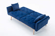68" Velvet Loveseat With Gold Feet - Relaxing Recliners