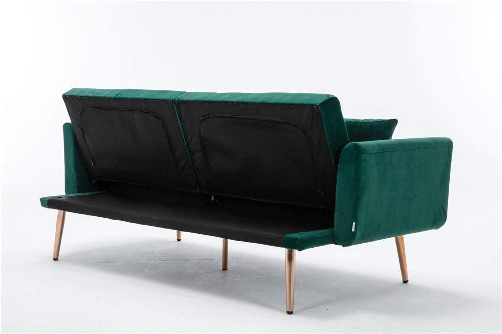 68" Velvet Loveseat With Gold Feet - Relaxing Recliners