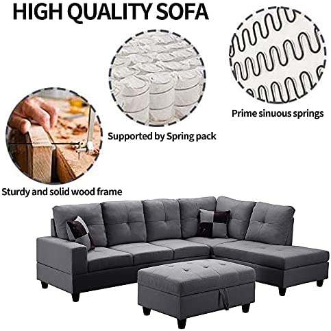 Sectional Sofa with Ottoman - Relaxing Recliners