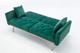 68" Velvet Loveseat With Gold Feet - Relaxing Recliners