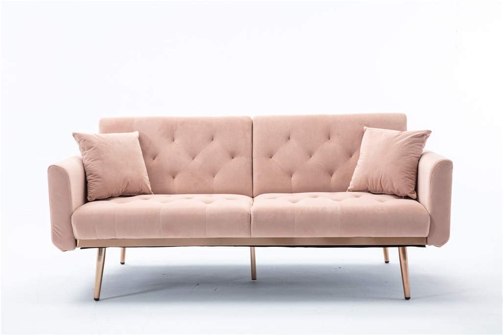 68" Velvet Loveseat With Gold Feet - Relaxing Recliners