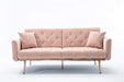 68" Velvet Loveseat With Gold Feet - Relaxing Recliners