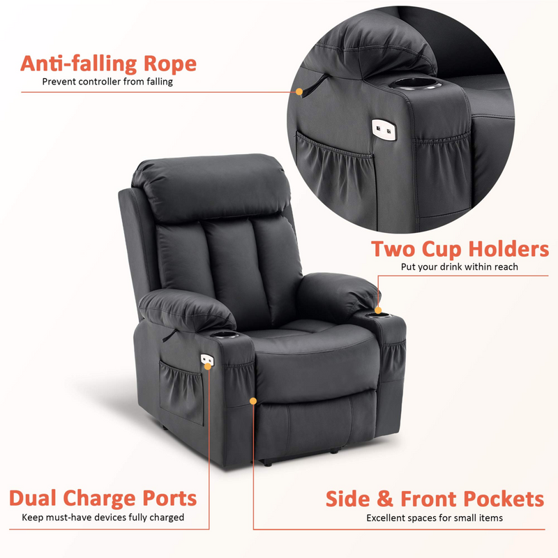 Large Power Lift Recliner Chair With Extended Footrest for Big and Tall - Relaxing Recliners