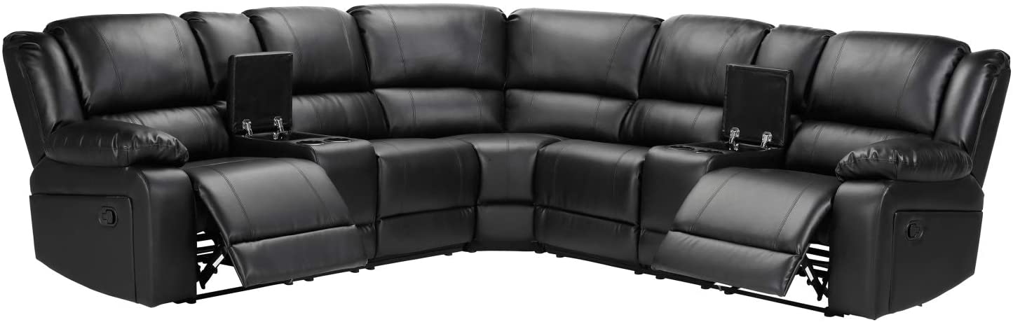 Leather Corner Reclining Sofa - Relaxing Recliners