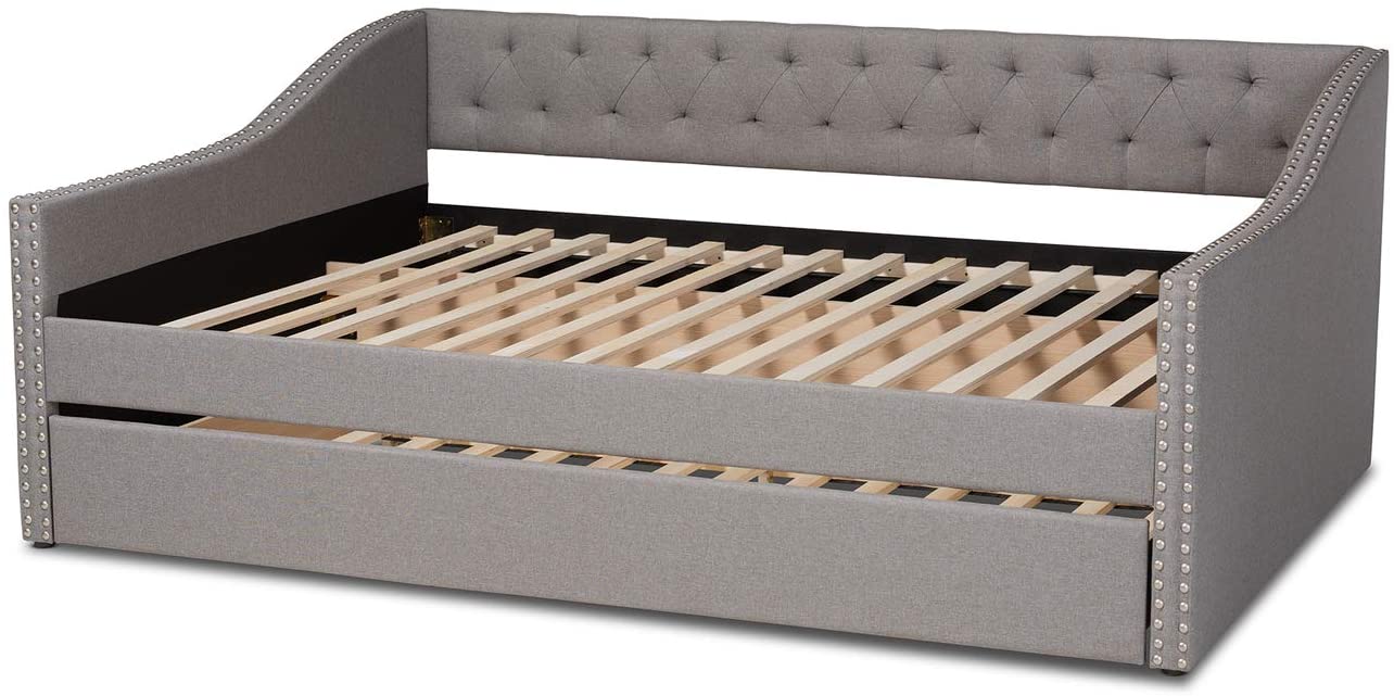 Modern Light Grey Full Size Daybed with Trundle - Relaxing Recliners