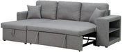 Reversible Sectional Sleeper with Chaise Storage, Gray - Relaxing Recliners