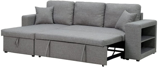 Reversible Sectional Sleeper with Chaise Storage, Gray - Relaxing Recliners