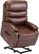 Brown Leather Electric Power Lift Recliner - Relaxing Recliners