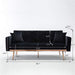 68" Velvet Loveseat With Gold Feet - Relaxing Recliners