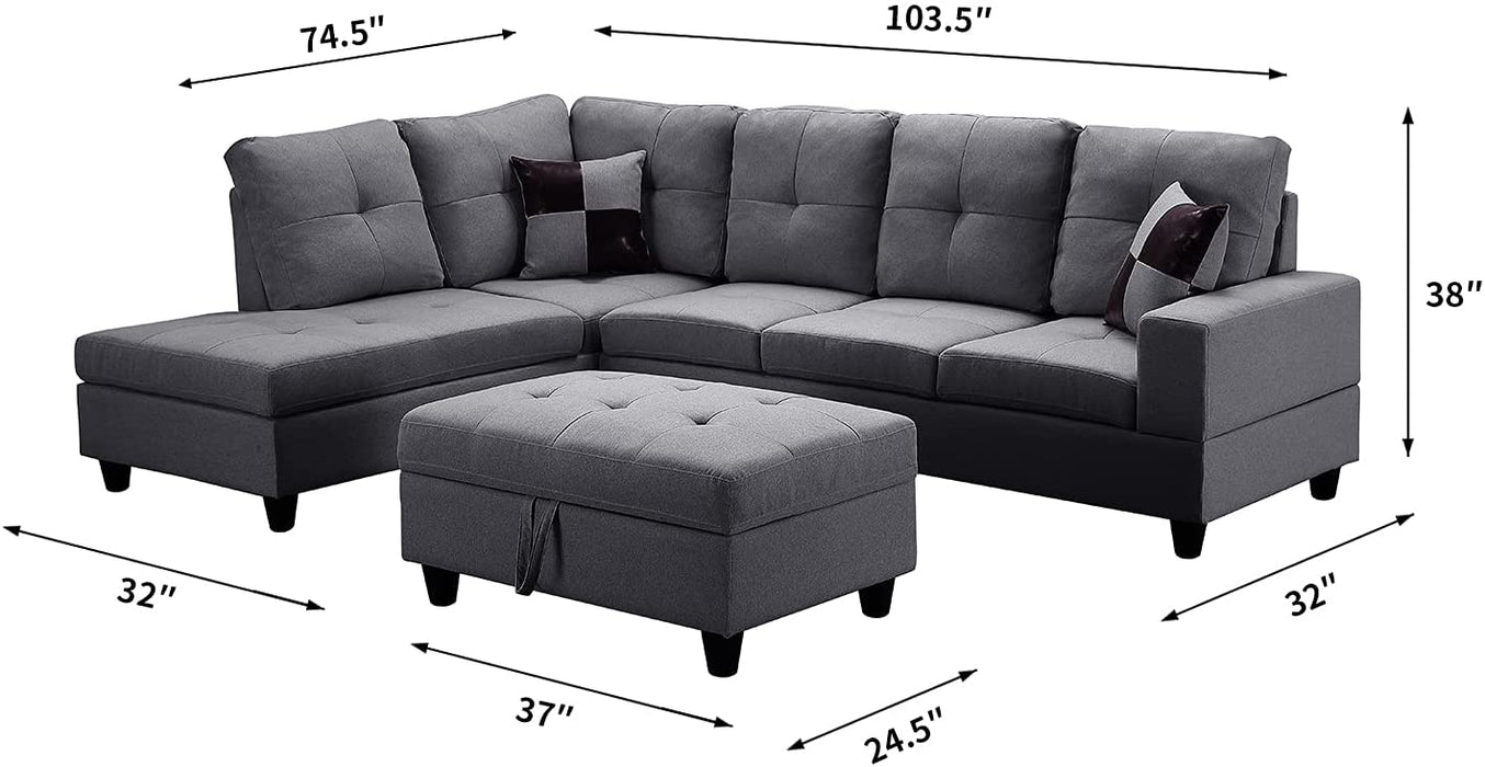 Sectional Sofa with Ottoman - Relaxing Recliners