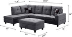 Sectional Sofa with Ottoman - Relaxing Recliners