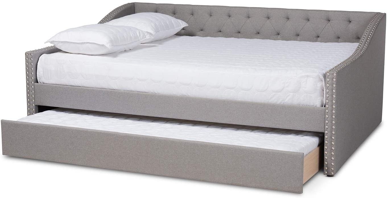 Modern Light Grey Full Size Daybed with Trundle - Relaxing Recliners