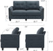 Small Fabric Belffin Loveseat - Relaxing Recliners