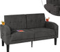 Linen Modern Love Seat Sofa with USB Ports - Relaxing Recliners