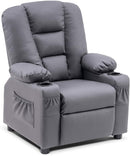 Big Kids Recliner Chair with Cup Holders Faux Leather - Relaxing Recliners
