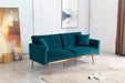 68" Velvet Loveseat With Gold Feet - Relaxing Recliners
