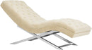 Velvet and Chrome Chaise with Headrest - Relaxing Recliners