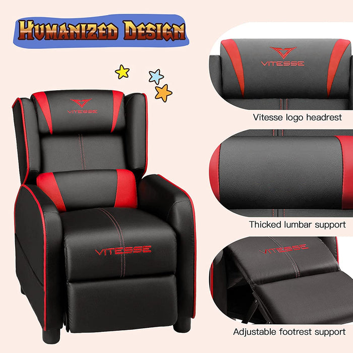 Kids Pu Leather Gaming Recliner - Relaxing Recliners