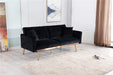 68" Velvet Loveseat With Gold Feet - Relaxing Recliners