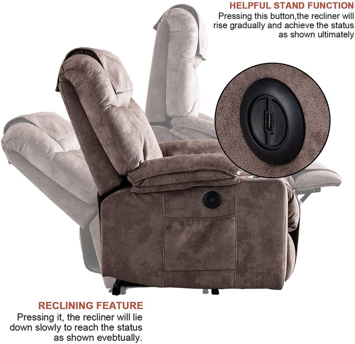 Power Lift Recliner With USB Ports, Washable Covers for Elderly - Relaxing Recliners