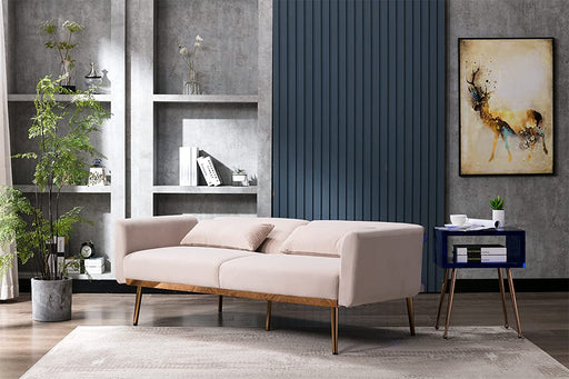 68" Velvet Loveseat With Gold Feet - Relaxing Recliners