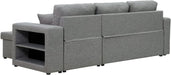 Reversible Sectional Sleeper with Chaise Storage, Gray - Relaxing Recliners
