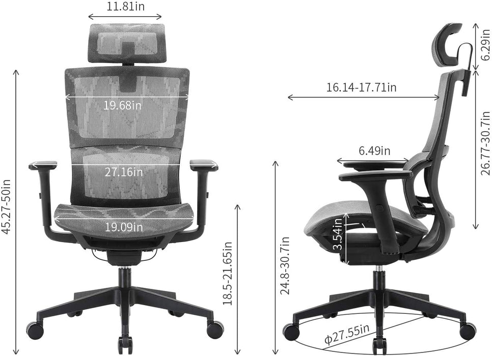Ergonomic Mesh Office Chair and Adjustable Armrest - Relaxing Recliners